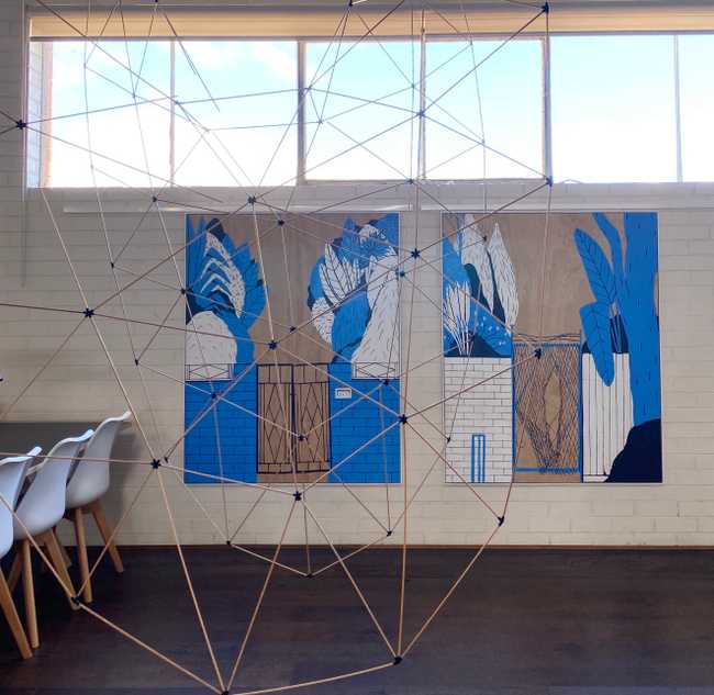 Two men compete in a wrestling match